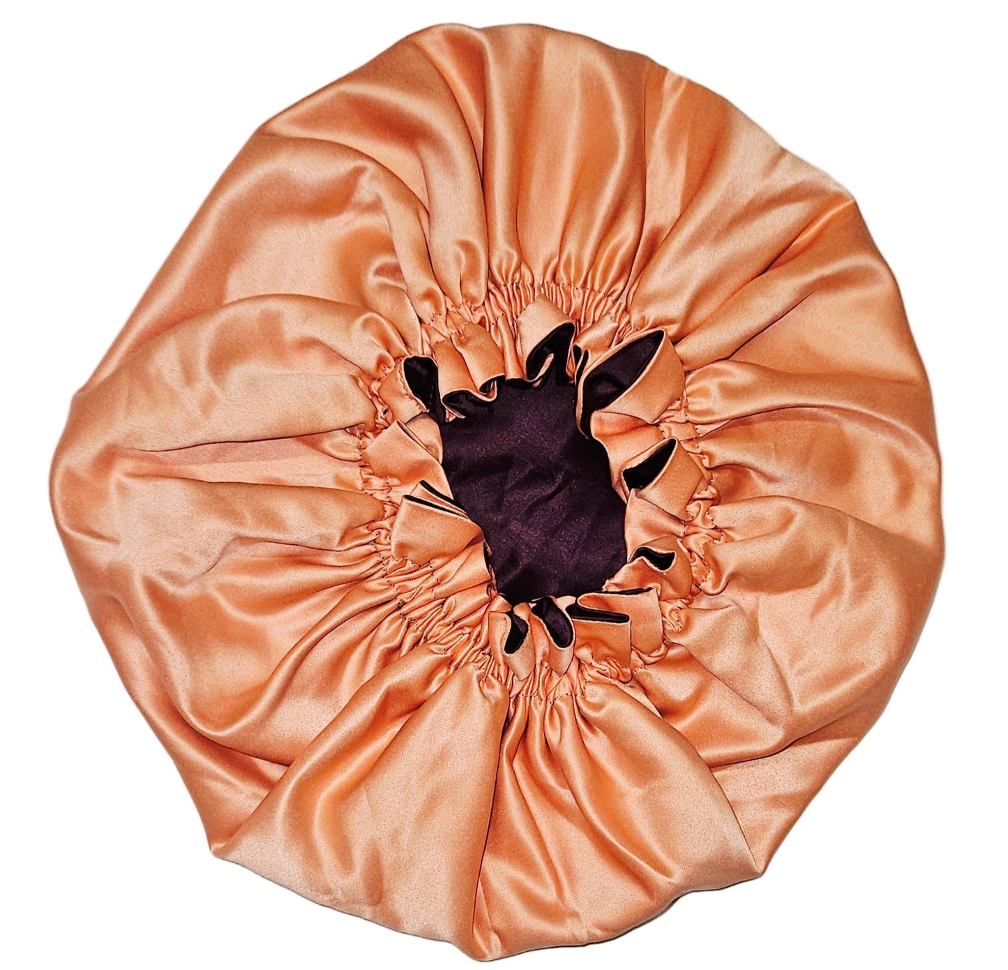 Bonnet - Plum/Peach Satin Hair Bonnet