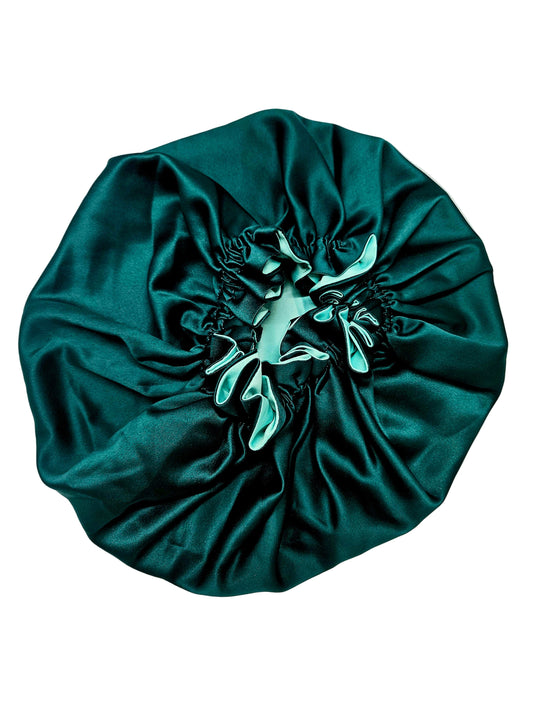 SOLD OUT Bonnet - Emerald/Mint Satin Hair Bonnet