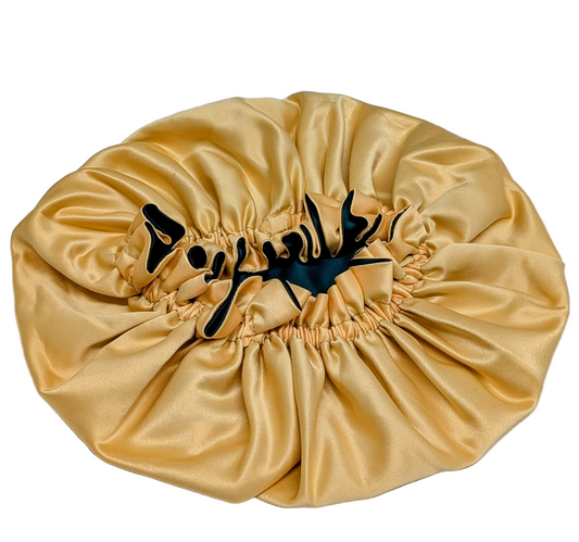 Bonnet - Emerald/Gold Satin Hair Bonnet