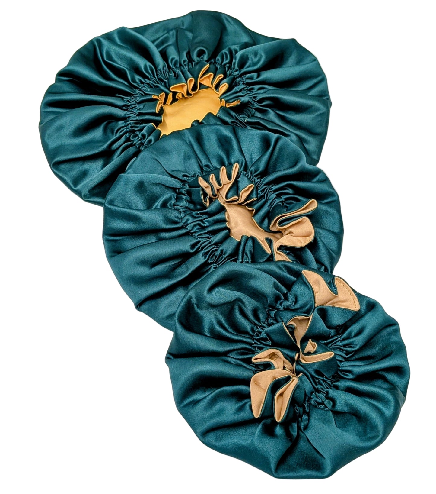 Bonnet - Emerald/Gold Satin Hair Bonnet
