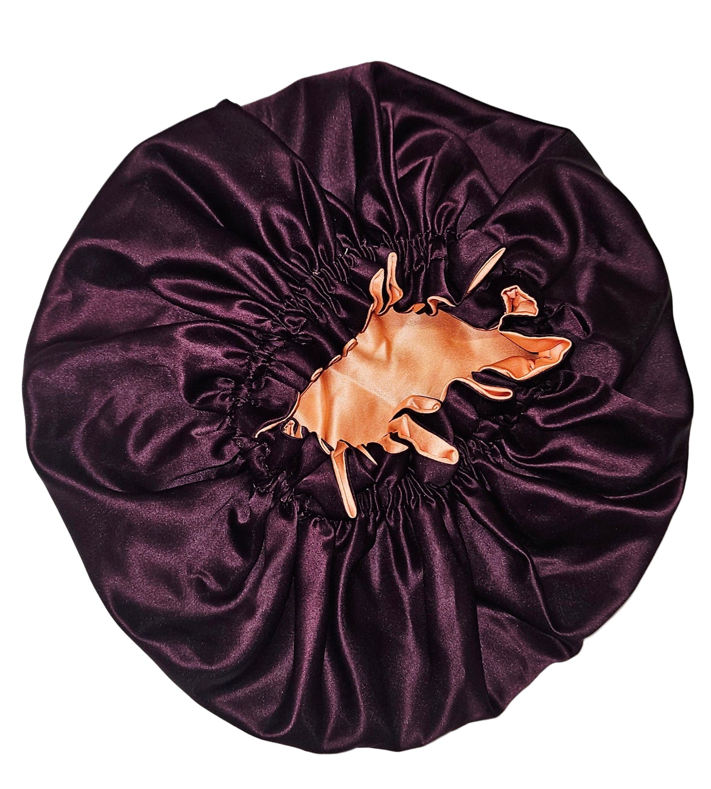 Bonnet - Plum/Peach Satin Hair Bonnet