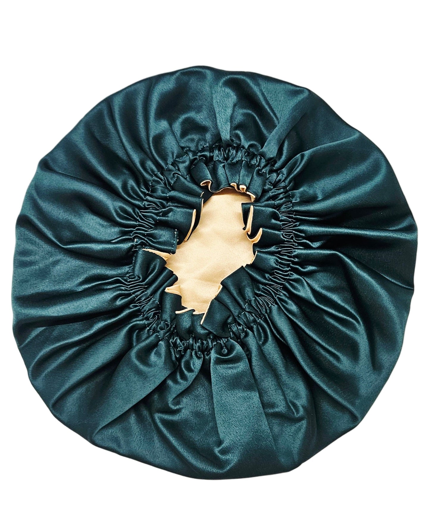 Bonnet - Emerald/Gold Satin Hair Bonnet