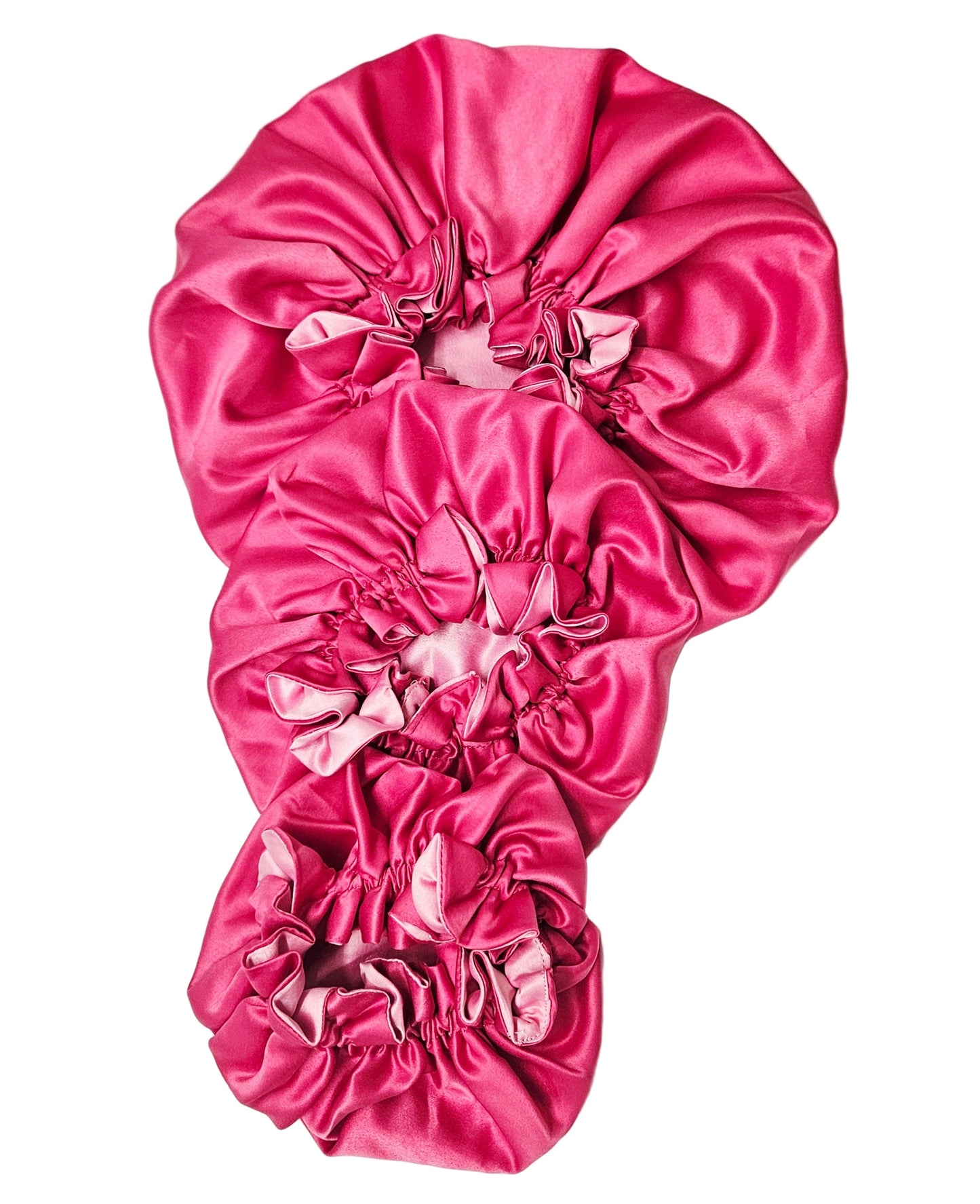 Bonnet - Hot Pink/Baby Pink Satin Hair Bonnet